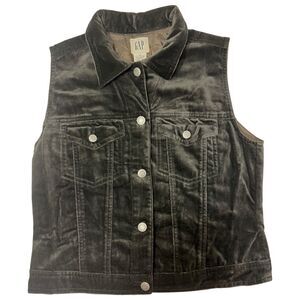 GAP Grey Velveteen Vest M Vintage 90s Quiet Luxury Minimalist Rare Hong Kong